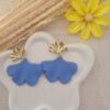 Boucles d oreilles bleu forme fleur