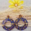 Boucles demi-cercle en résine bleu jaune