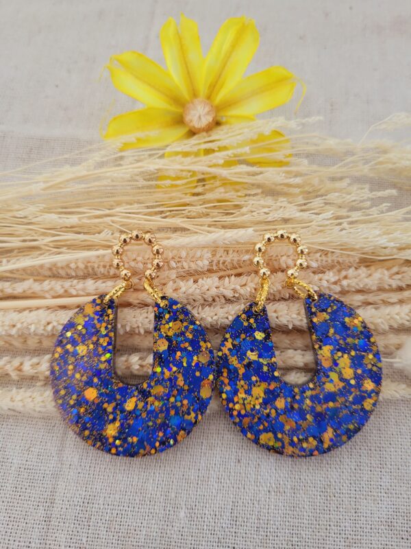 Boucle femme tendance bleu jaune