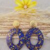 Boucles femme tendance bleu jaune