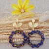 Boucles résine bleu jaune