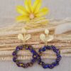 Boucles en résine paillettes bleues jaunes