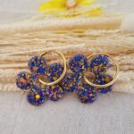 Boucles femmes tendance bleeu et jaune