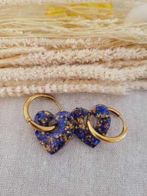 Bijoux cœurs bleu jaune