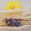 Modèle cœur paillettes bleu et jaune