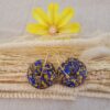 Boucles femme en résine bleu et jaune