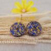 Boucles rondes résine bleus et jaunes