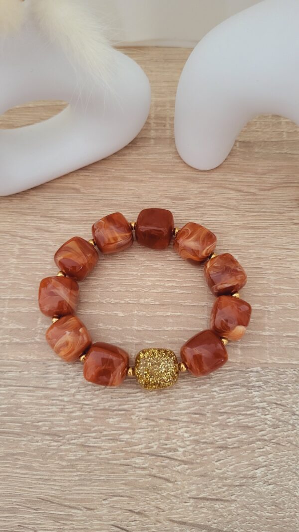 Bracelet femme marron glacé