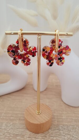 Boucles femme confettis cœurs