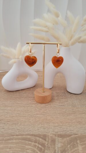 Paire de boucles cœur tendance